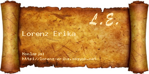 Lorenz Erika névjegykártya